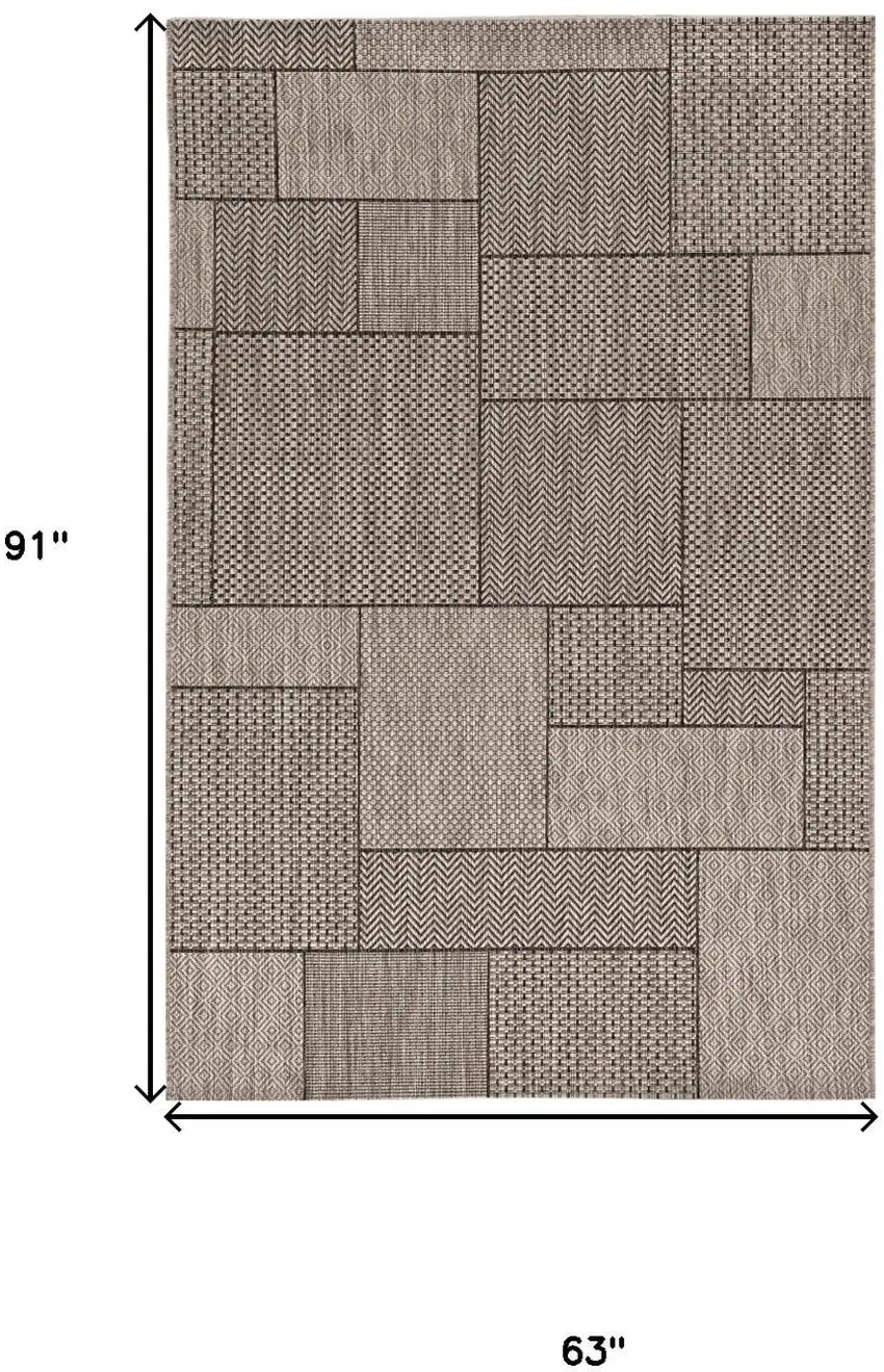 Grey Geometric Patterns Area Rug Photo 3