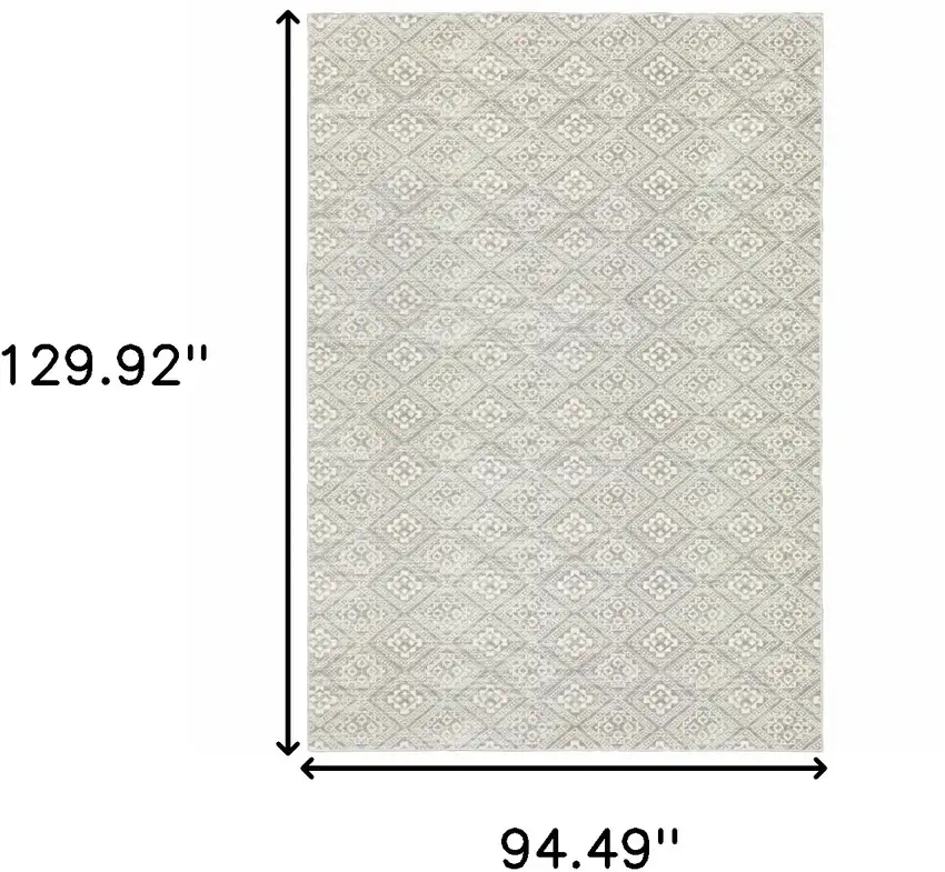 Grey Geometric Power Loom Stain Resistant Area Rug Photo 10