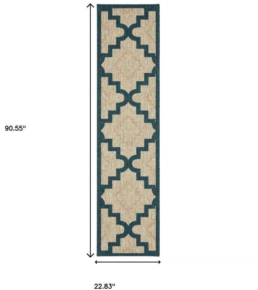 Grey Geometric Stain Resistant Indoor Outdoor Area Rug Photo 5