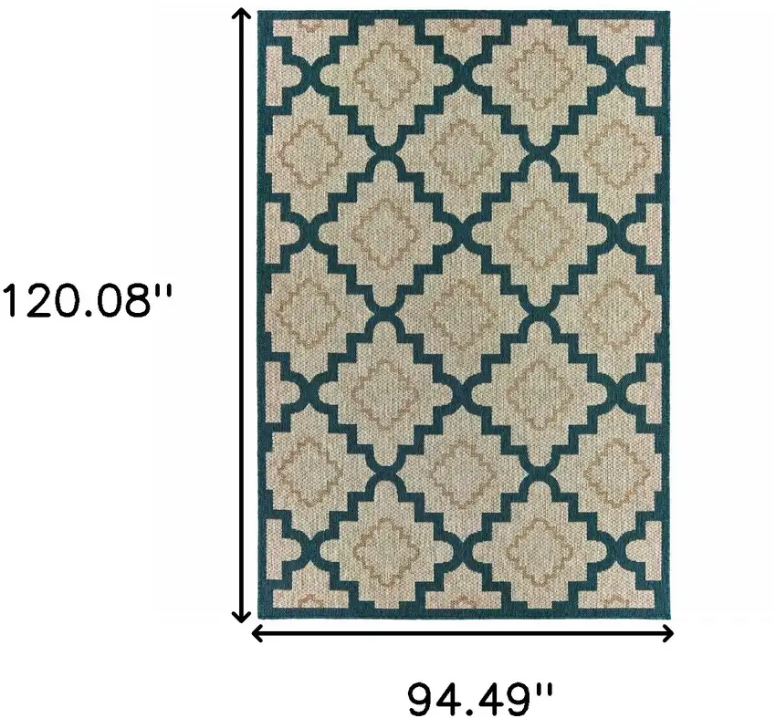 Grey Geometric Stain Resistant Indoor Outdoor Area Rug Photo 5