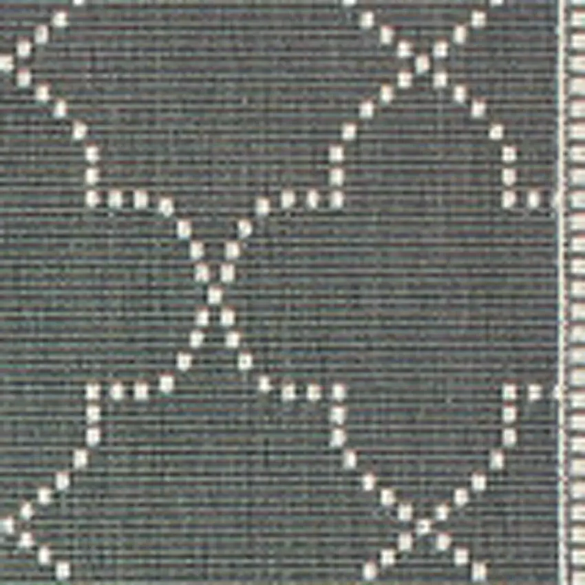 Grey Geometric Stain Resistant Indoor Outdoor Area Rug Photo 5