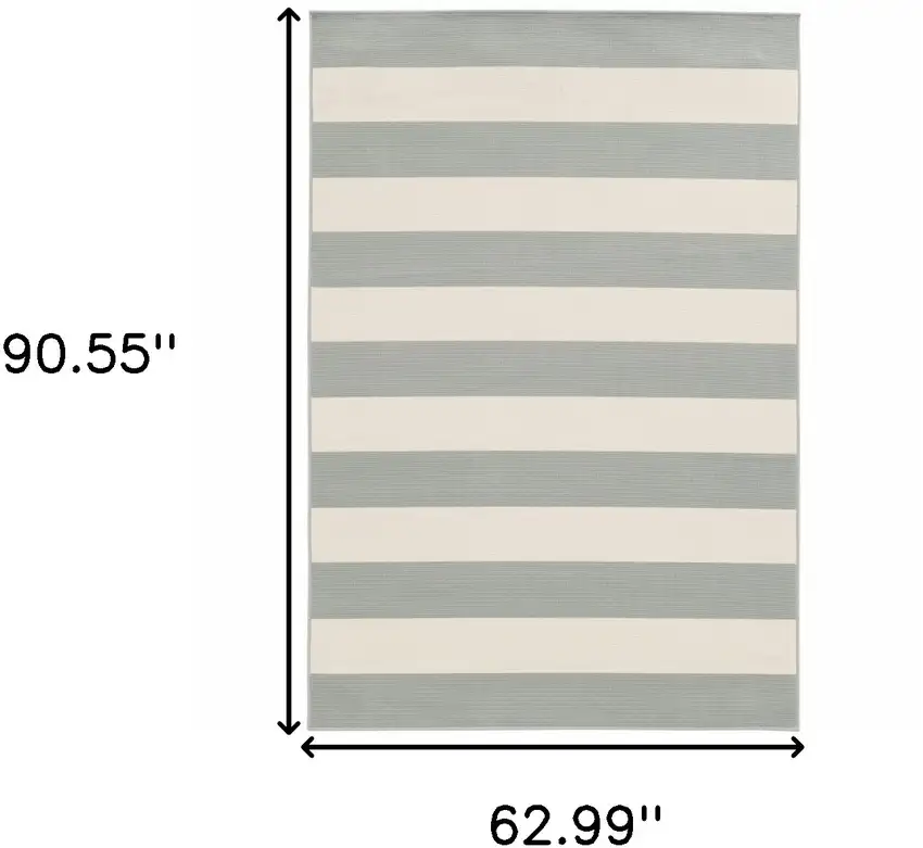 Grey Geometric Stain Resistant Indoor Outdoor Area Rug Photo 5