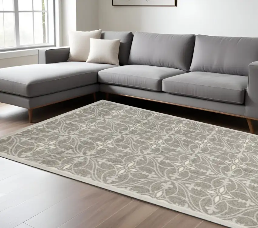 Gray Area Rug With UV Protection Photo 1