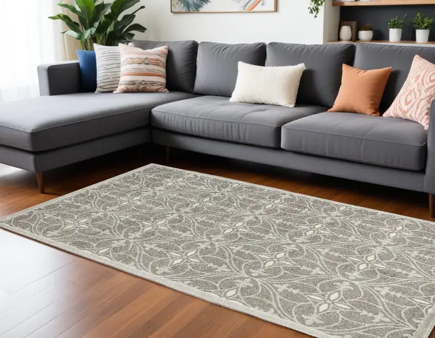 Gray Area Rug With UV Protection Photo 1