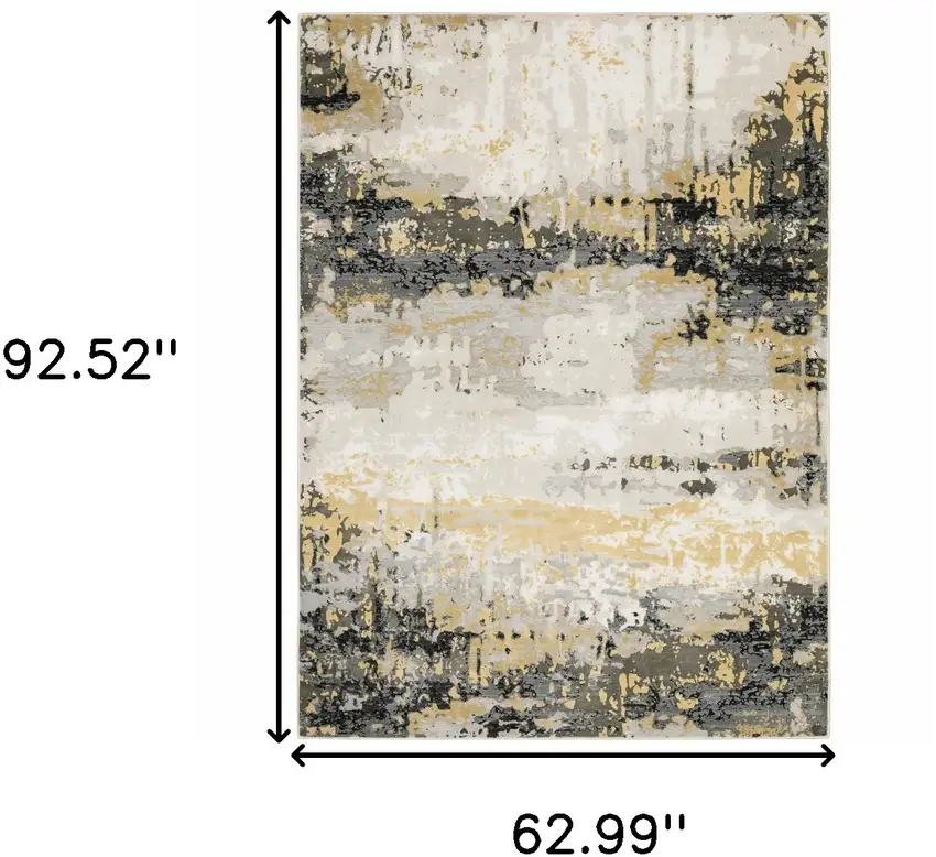 Grey Gold Beige Black And Brown Abstract Power Loom Stain Resistant Area Rug Photo 9