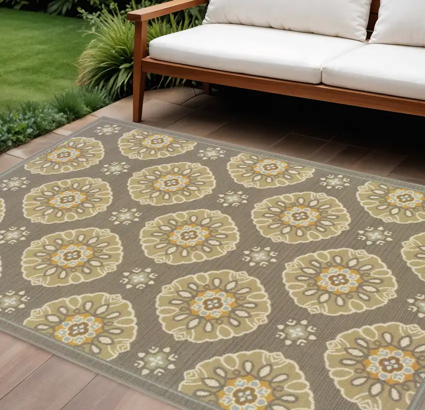 Gray Moroccan Indoor Outdoor Area Rug Photo 1