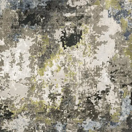 Grey Green Gold Blue And Beige Abstract Power Loom Stain Resistant Area Rug Photo 5