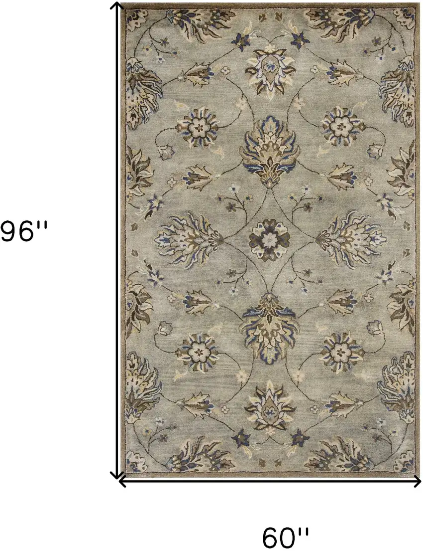 Gray Wool Hand Tufted Area Rug Photo 3