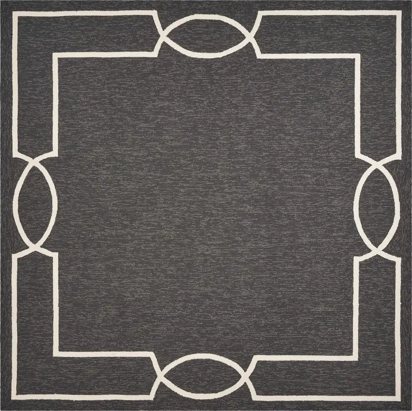 5'X7' Grey Hand Hooked Uv Treated Distressed Traditional Floral Indoor Outdoor Area Rug Photo 3