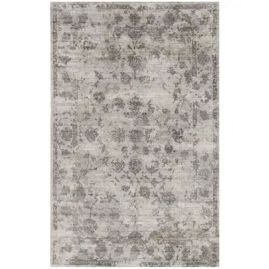 Beige Tan And Gold Abstract Hand Loomed Distressed Area Rug Photo 2