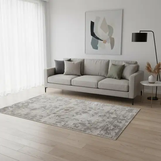 Beige Tan And Gold Abstract Hand Loomed Distressed Area Rug Photo 1