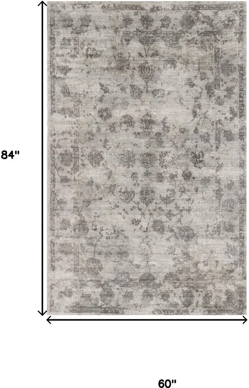 Beige Tan And Gold Abstract Hand Loomed Distressed Area Rug Photo 3