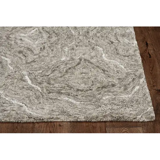 Grey Hand Tufted Abstract Indoor Area Rug Photo 4
