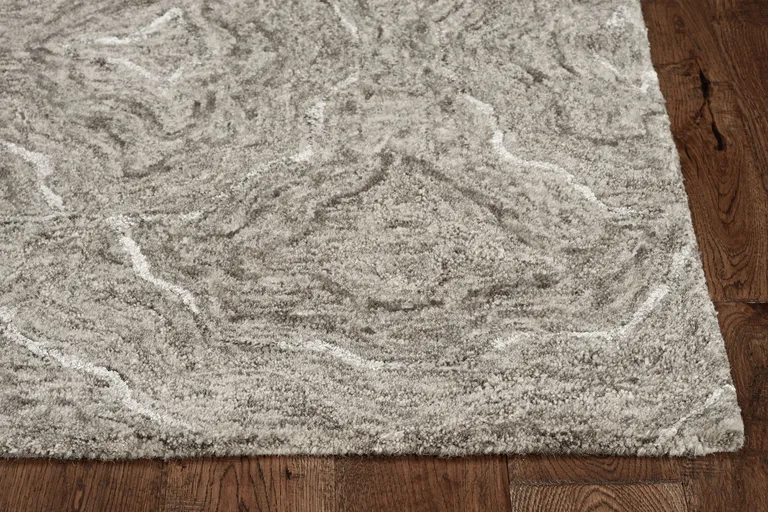 Grey Hand Tufted Abstract Indoor Area Rug Photo 4