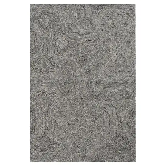 Gray And Dark Gray Abstract Hand Tufted Area Rug Photo 2