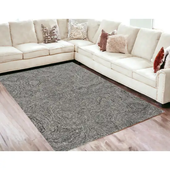 5'X7' Grey Hand Tufted Abstract Indoor Area Rug Photo 1