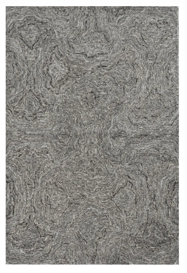 Grey Hand Tufted Abstract Indoor Area Rug Photo 4