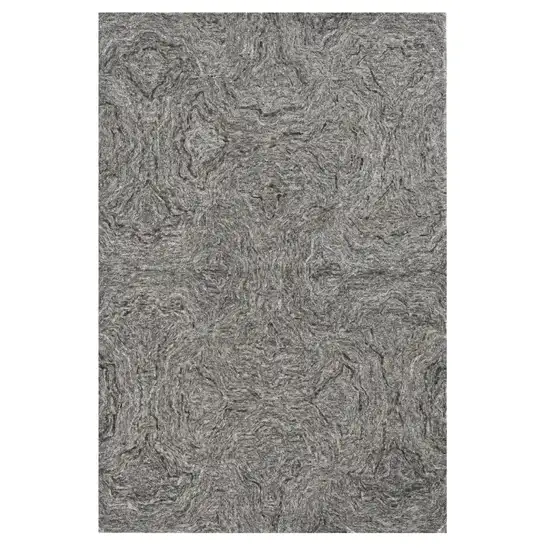Gray And Dark Gray Abstract Hand Tufted Area Rug Photo 2
