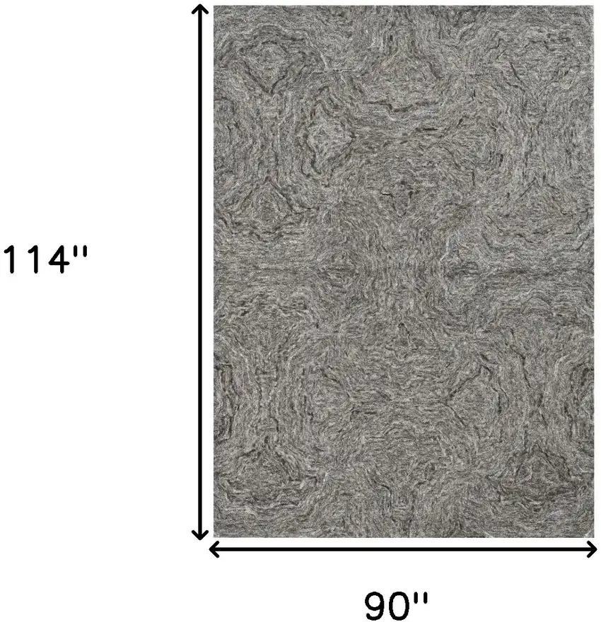 Grey Hand Tufted Abstract Indoor Area Rug Photo 3
