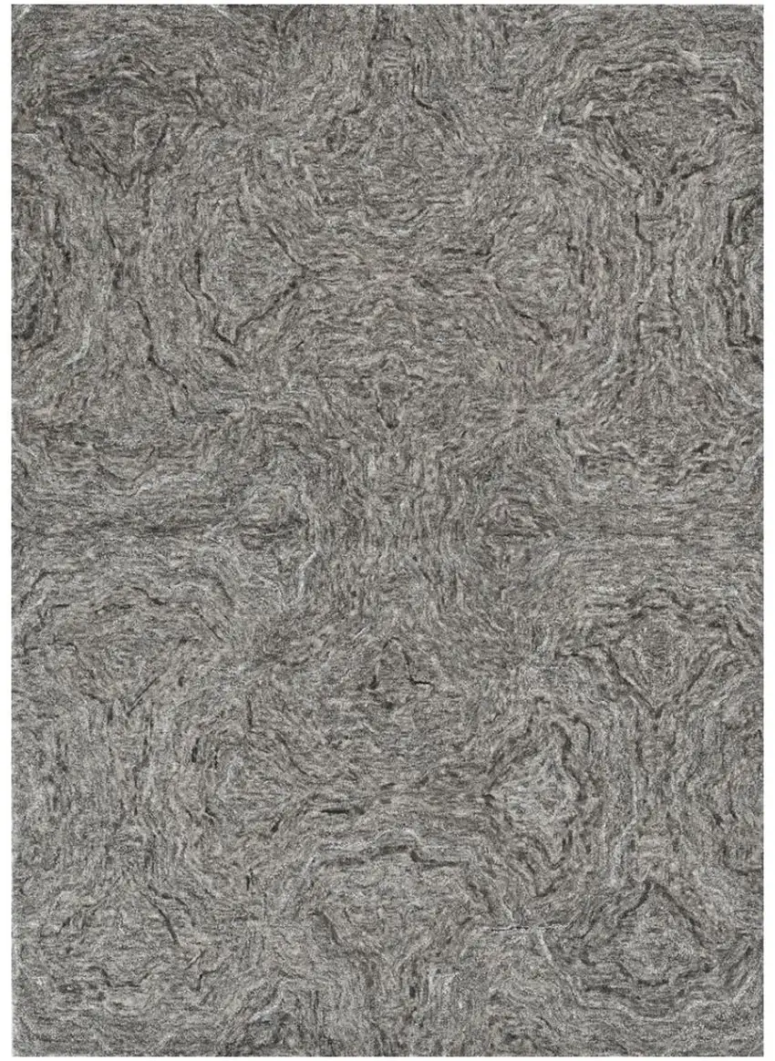 Grey Hand Tufted Abstract Indoor Area Rug Photo 7