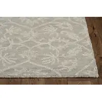 Photo of Grey Hand Tufted Space Dyed Floral Ogee Indoor Runner Rug