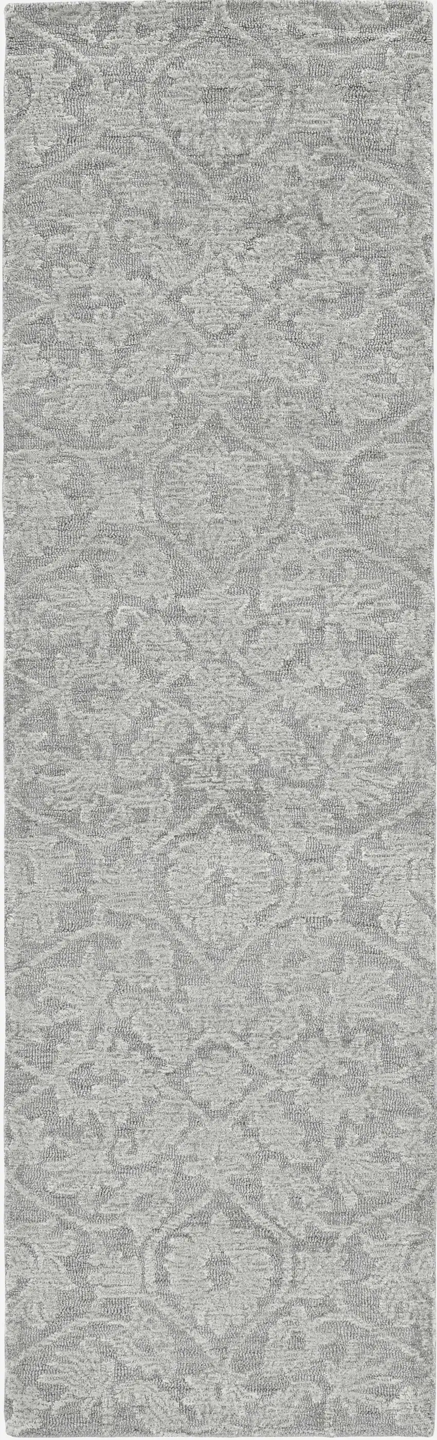 Grey Hand Tufted Space Dyed Ogee Indoor Area Rug Photo 1