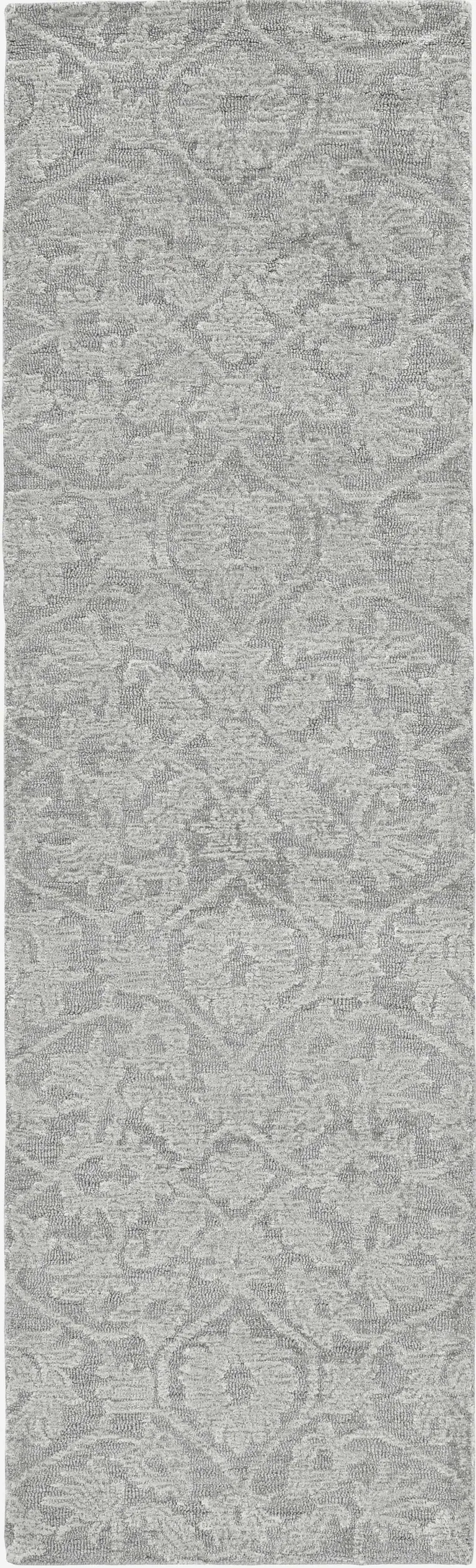 Grey Hand Tufted Space Dyed Ogee Indoor Area Rug Photo 1