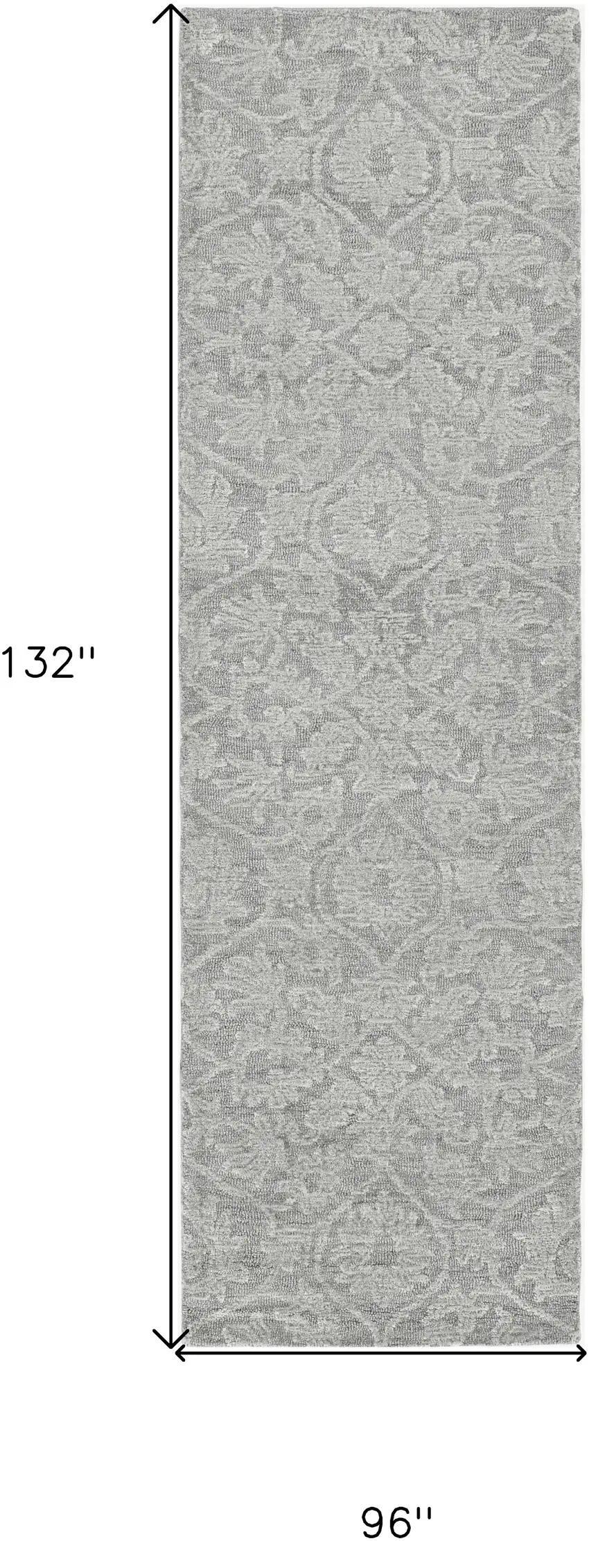 Grey Hand Tufted Space Dyed Ogee Indoor Area Rug Photo 3