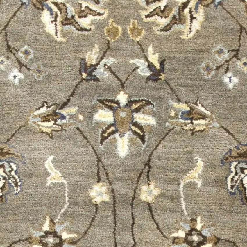 Grey Hand Tufted Wool Traditional Floral Indoor Area Rug Photo 3