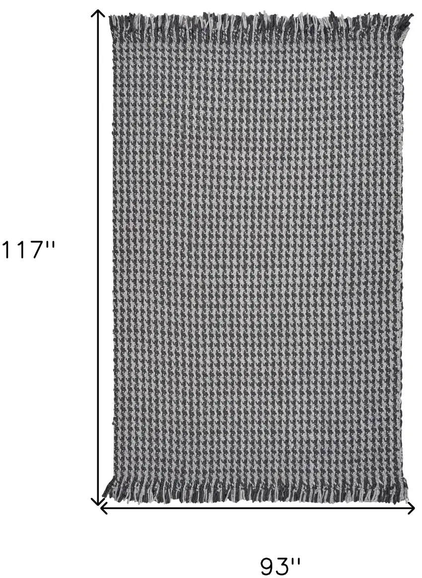 Grey Hand Woven Houndstooth Indoor Area Rug Photo 7