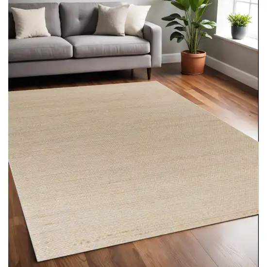 Tan And Ivory Hand Woven Area Rug Photo 2