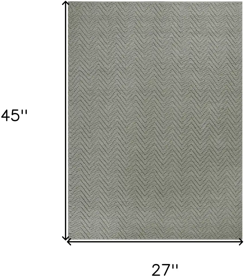 Gray Jute Chevron Hand Woven Area Rug Photo 3