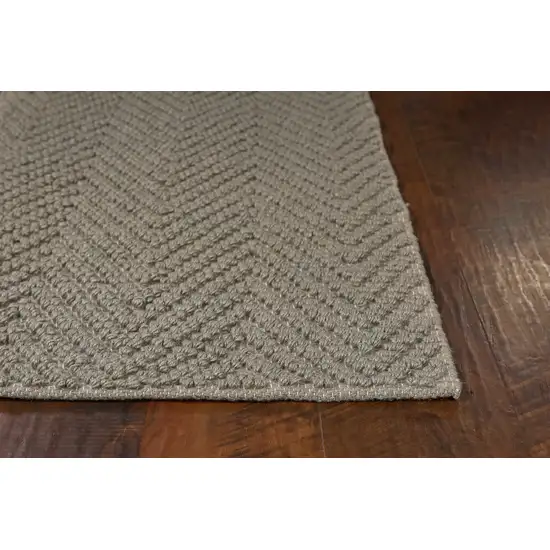 Grey Heather Hand Woven Herringbone Jute Indoor Accent Rug Photo 4