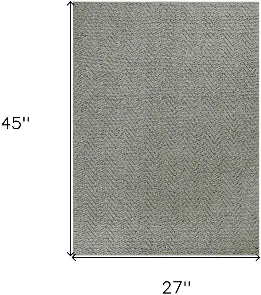 2' X 4' Grey Heather Hand Woven Herringbone Jute Indoor Accent Rug Photo 3