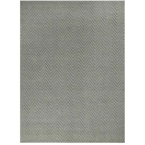 8' X 11' Grey Heather Hand Woven Herringbone Jute Indoor Area Rug Photo 2