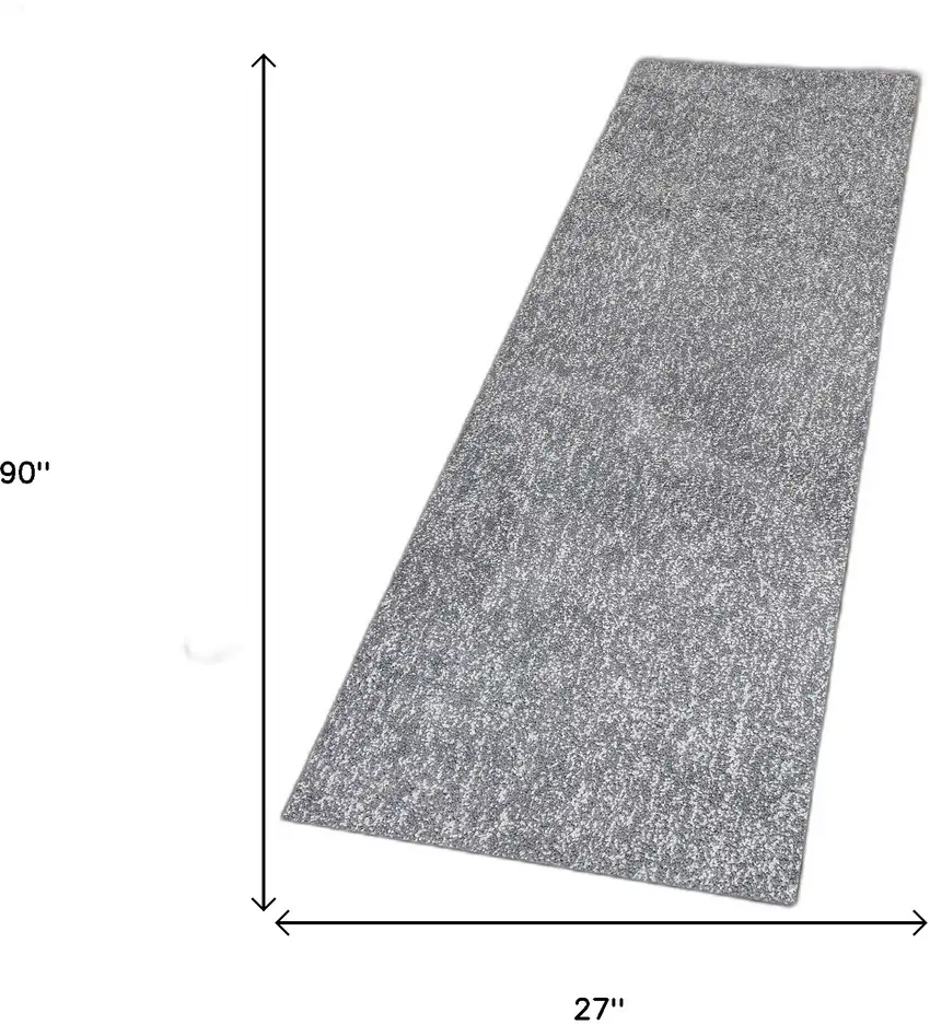 8' Grey Heather Plain Runner Rug Photo 4