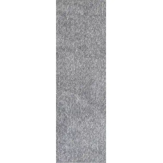 8' Gray Shag Hand Woven Runner Rug Photo 1