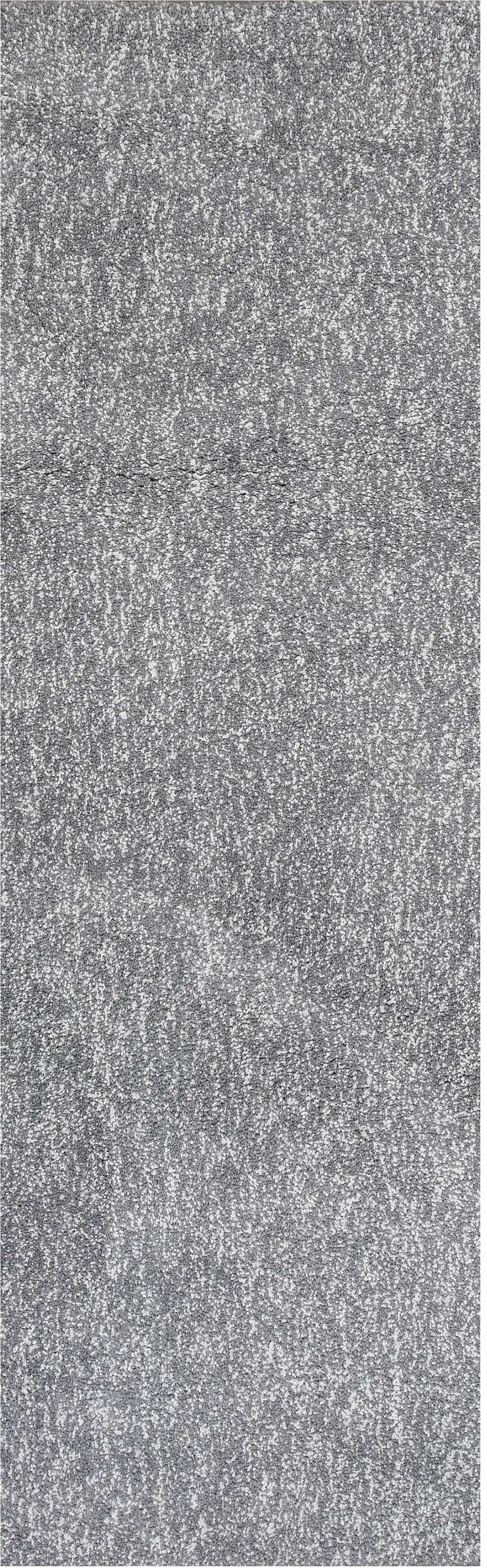 8' Gray Shag Hand Woven Runner Rug Photo 1