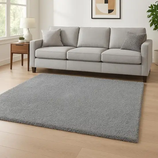 Gray Shag Hand Woven Area Rug Photo 1