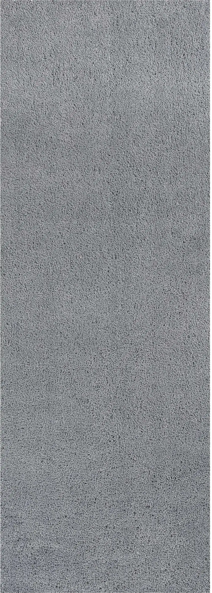 8' Gray Shag Hand Woven Runner Rug Photo 1