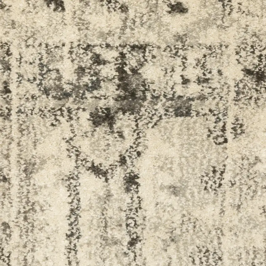 Grey Ivory And Brown Oriental Power Loom Stain Resistant Runner Rug Photo 9