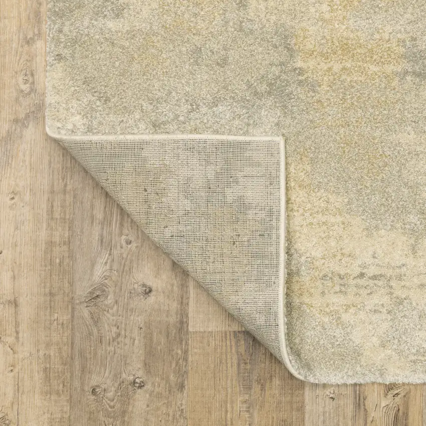 Grey Ivory Beige And Taupe Abstract Power Loom Stain Resistant Area Rug Photo 7