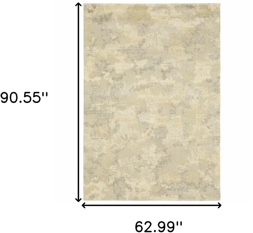 Grey Ivory Beige And Taupe Abstract Power Loom Stain Resistant Area Rug Photo 10