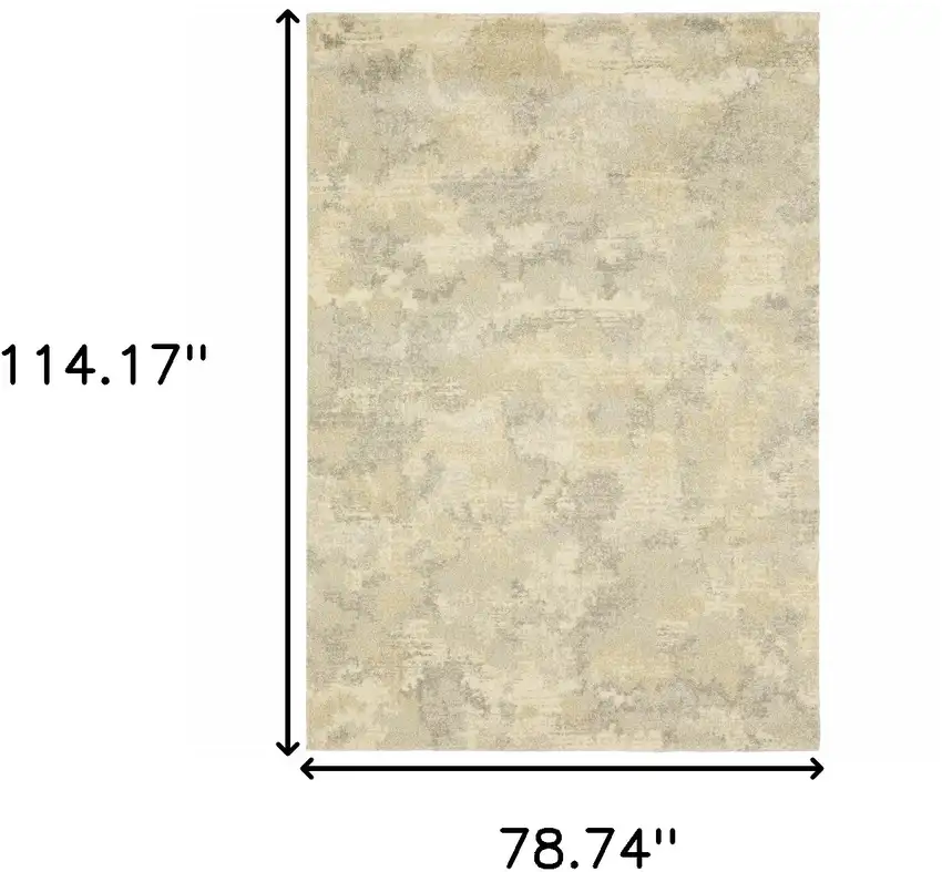Grey Ivory Beige And Taupe Abstract Power Loom Stain Resistant Area Rug Photo 10