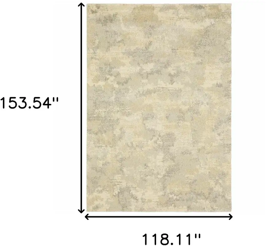 Grey Ivory Beige And Taupe Abstract Power Loom Stain Resistant Area Rug Photo 3