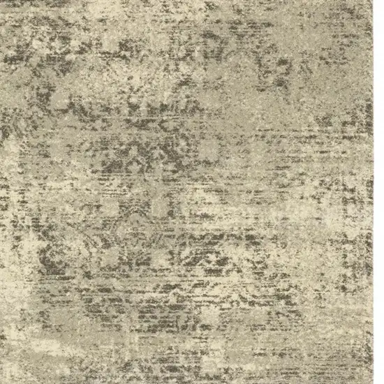 Grey Ivory Beige And Taupe Oriental Power Loom Stain Resistant Area Rug Photo 3