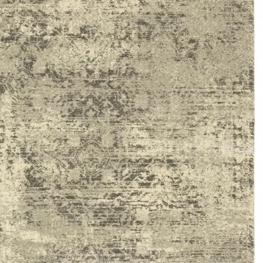 6' X 9' Grey Ivory Beige And Taupe Oriental Power Loom Stain Resistant Area Rug Photo 3