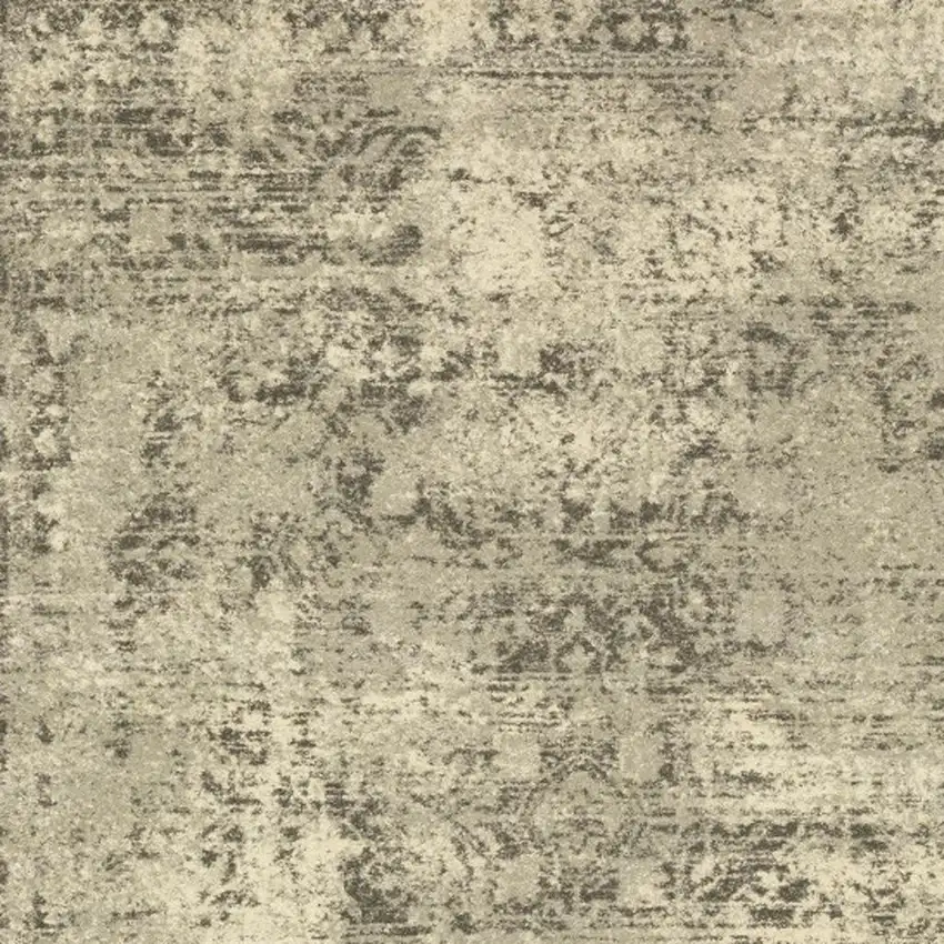Grey Ivory Beige And Taupe Oriental Power Loom Stain Resistant Area Rug Photo 3