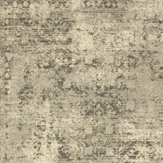 Grey Ivory Beige And Taupe Oriental Power Loom Stain Resistant Area Rug Photo 3