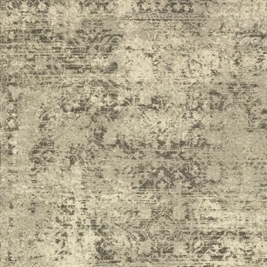 Grey Ivory Beige And Taupe Oriental Power Loom Stain Resistant Area Rug Photo 3